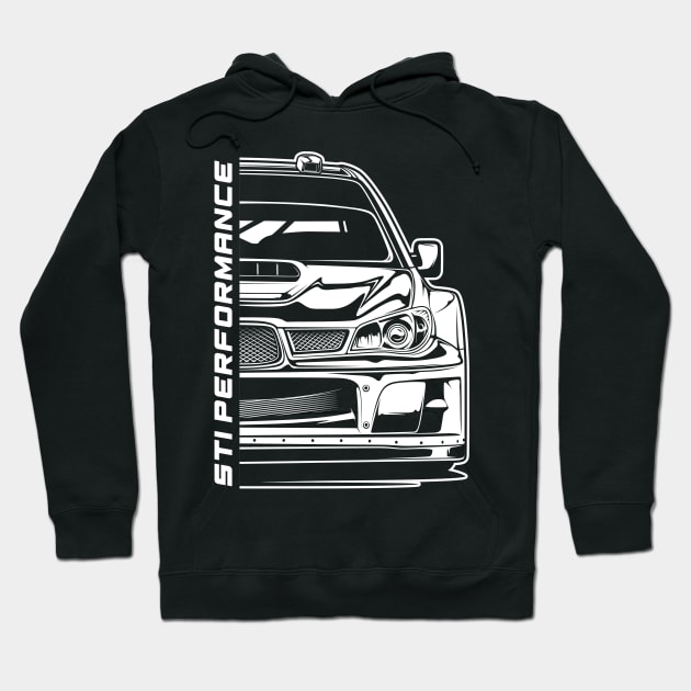 WRC Subaru WRX STI Performance (White Print) Hoodie by idrdesign